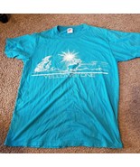 NICE Vintage 1980&#39;s Men&#39;s T-Shirt Yellowstone Park Elk Baby Blue sz- L Med - £14.93 GBP