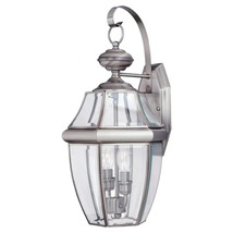 Lancaster 2-Light Antique Brushed Nickel Traditional Outdoor Wall Lantern Sconce - £269.37 GBP