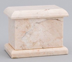 Small/Keepsake 1 Cubic In. Champagne Rectangle Natural Marble Cremation Urn - £70.81 GBP