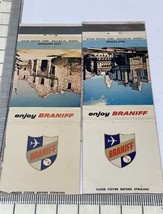 Lot Of 2 Matchbook Covers Braniff Airlines San Paulo &amp; San Antonio gmg  ... - $14.85