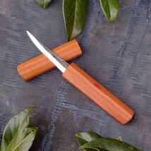 85mm Woodcarving knife with wooden magnetic sheat , Fresh wood carving, ... - $2,339.61 MXN