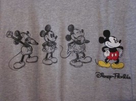 NWOT - MICKEY MOUSE Sketched &amp; Embroidered Adult Size M Gray Heather SSl... - $19.99