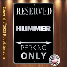 HUMMER Parking 8&quot;x12&quot; Brushed Aluminum and translucent Classy Black sign - £15.46 GBP