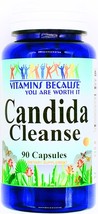 Candida Cleanse Complex Support Capsules Black Walnut Aloe Vera Flaxseed Clove + - £10.93 GBP