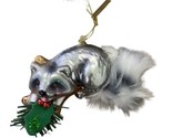 Katherines Collection Raccoon Christmas Ornament with Furry Tail Glass - $14.66