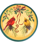 Lenox Winter Greetings Cardinals Earthenware Pedestal Footed Cake Plate - £140.80 GBP