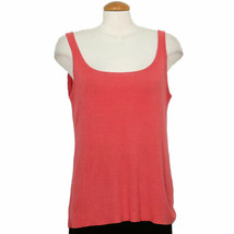 Eileen Fisher Rose Pink Refined Hemp Knit Scoop Neck Shell Tank Top Xl - £63.94 GBP