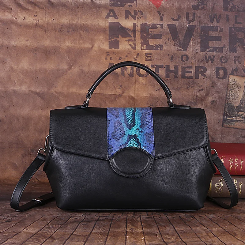   Leather Vintage Women Shoulder Bag 2024  Handmade Embossed Cowhide Handbag For - £77.87 GBP