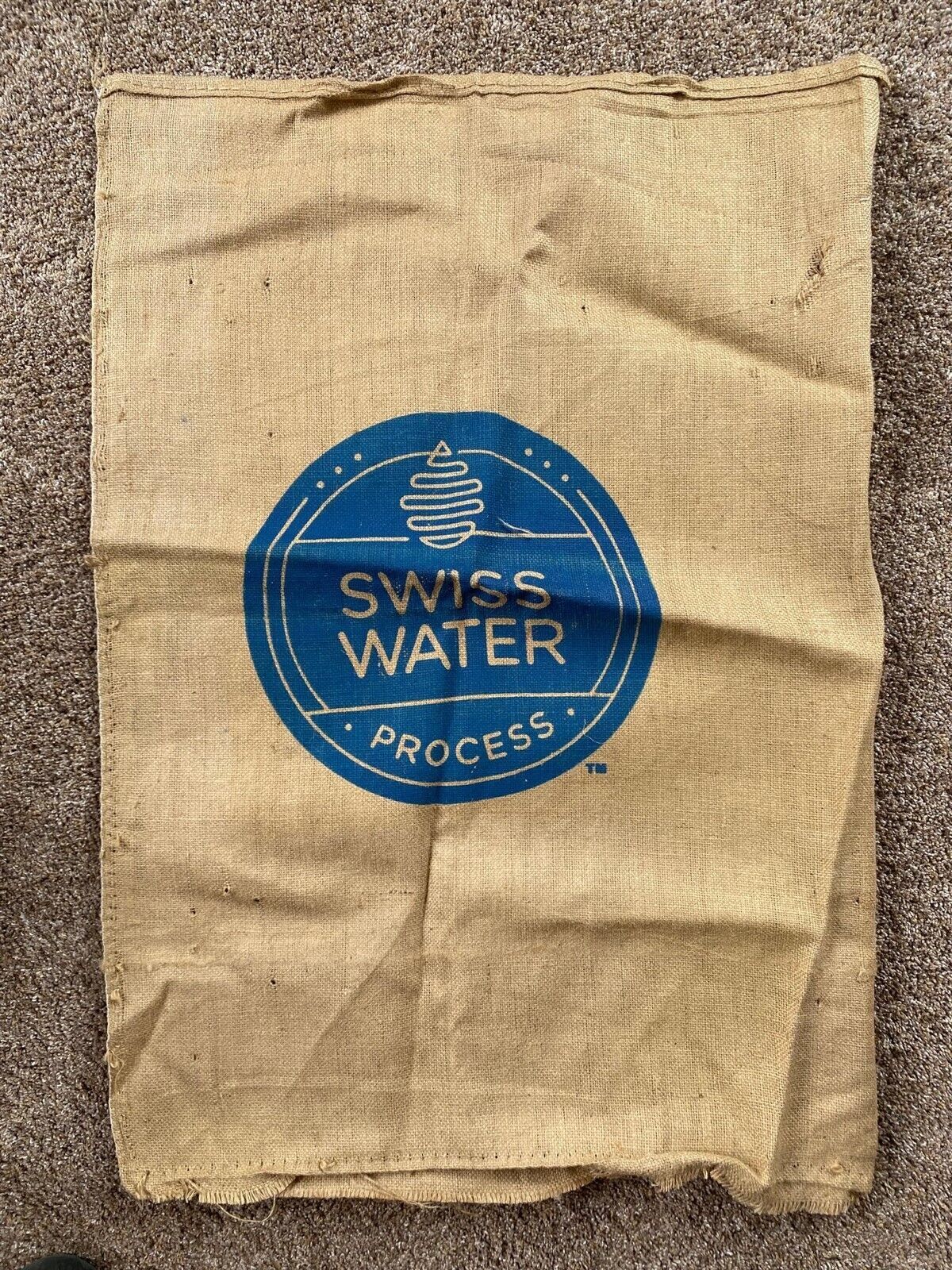 Swiss Water Coffee Bean Burlap Jute Sack Bag (D) - 28 x 40 inches - $4.99