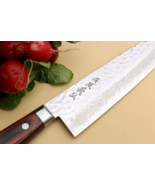 Japanese "Tsuchime" Hammered Damascus Steel 9" French Chef's Knife - Bra... - $148.48
