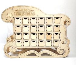 Advent Wooden Calendar DIY Countdown To Christmas New In Sealed Package - $12.86