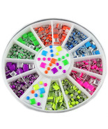 Nail Art Decoration Neon Fluorescent 2 Style 6 Colors Metal Stud Fashion... - €10,39 EUR