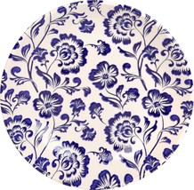 9.5 Inch Raised All Over Blue Flowers Pasta Bowl Set of 6 - £62.02 GBP
