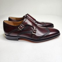 Magnanni Double Monk Strap Wingtip Dress Shoes Brown Leather Size 8 US 4... - $296.95