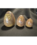 Lion Nesting Dolls – Hand-Painted 3-Piece Wooden Egg Set - $40.96 CAD