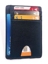 1 Pcs Black Leather Holder Slim Card Wallet - £14.14 GBP
