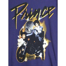 Prince Purple Rain T-Shirt Size Medium  Prince on Motorcycle Bright Purple Shirt - £6.09 GBP