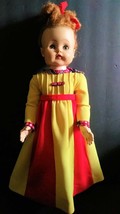 Vintage 1950&#39;s Unbranded Knitted Dress doll sleepy eyes, - $230.99