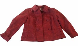 talbot Womens Choices Sz Medium Pea Coat Red Big Buttons Soft Polyester Peacoat - £16.79 GBP