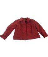 talbot Womens Choices Sz Medium Pea Coat Red Big Buttons Soft Polyester ... - €18,53 EUR