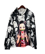 Nezuko Kamado Demon Slayer Mens Womens Anime Hoodie M Polyester All Over... - $17.50