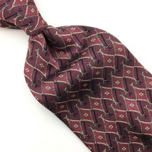Jos. A. Bank Usa Made Tie Peach Silver Black Geometric Shapes Silk Woven I21-24 - £14.28 GBP