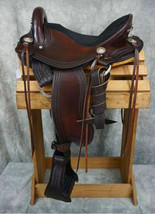 Endurance seat saddle 16&quot; buffalo colour Brown drum dye finished on ECO -leather - £473.69 GBP