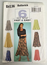Butterick Fast &amp;Easy B4136 Skirt Pattern Size 20, 22,24 Uncut Vintage 2004 - $164.91 MXN