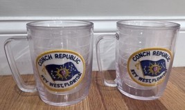 Vintage KEY WEST Conch Republic Patch Inside Clear Acrylic Mug FL - £59.74 GBP