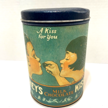Vintage 1980 Hersheys Kiss Collectible Empty Tin A Kiss For You 6&quot; - £6.79 GBP