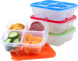 ® - Bento Snack Boxes - Reusable 4-Compartment Food Containers for School, Work - £12.59 GBP