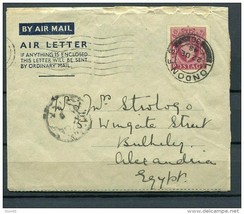 Great Britain (GB) 1948 - Air mail stationery to Alexandria Egypt - Censored - £10.28 GBP