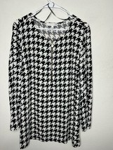 Chaus New York Houndstooth Tunic Blouse Shirt Size XL - $24.99