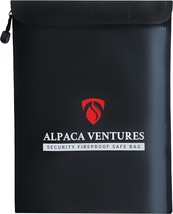 Alpaca Fireproof Document Bag with Waterproof Zipper  15” x 11” NEW - £19.94 GBP