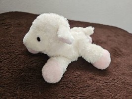 Aurora Lamb Plush Stuffed Animal Ivory White Pink Hooves Feet Small - $19.68