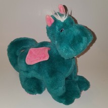 VTG Gund Plush Snap Dragon Teal Green Pink 11&quot; Stuffed Animal Toy Lovey ... - £19.42 GBP