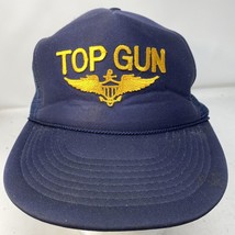 Top Gun Wings Embroidered Logo Trucker Hat Snapback Vintage Blue Otto Ca... - $21.78