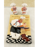 Dena Marie 3-D Ceramic Wall Hanging Bistro Chef and Chef  Salt &amp; Pepper ... - £14.58 GBP