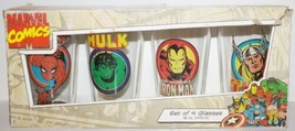 Marvel Comics Characters and Names 16 ounce Pint Glass Set of 4 NEW TORN... - £14.90 GBP