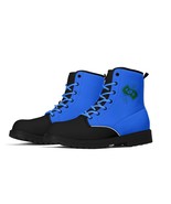 Blue And Black Leather Black Outsole Boots - £69.91 GBP