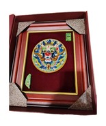 New Rare Vintage Taiwan Cochin Cherry Wood  Framed Ceramic Koji Art Pottery - $1,951.24 MXN