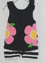 Mud Pie Summer Black White Pink Flower Shirt Shorts Set Size 3T-
show or... - $24.99