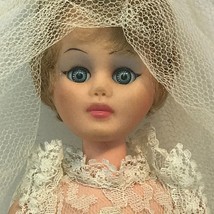 Kaysam Vintage 1961 15” Doll in Original Wedding Bridal Clothes with Flowers - £31.00 GBP