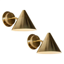 Pair of Hans-Agne Jakobsson &#39;Mini-Tratten&#39; Raw Brass Outdoor Sconces - $399.00