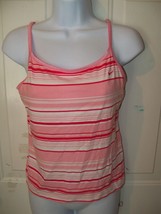 Nike All Favorite Strappy Pink Striped Tank Top Size Large Women&#39;s Euc - £12.42 GBP