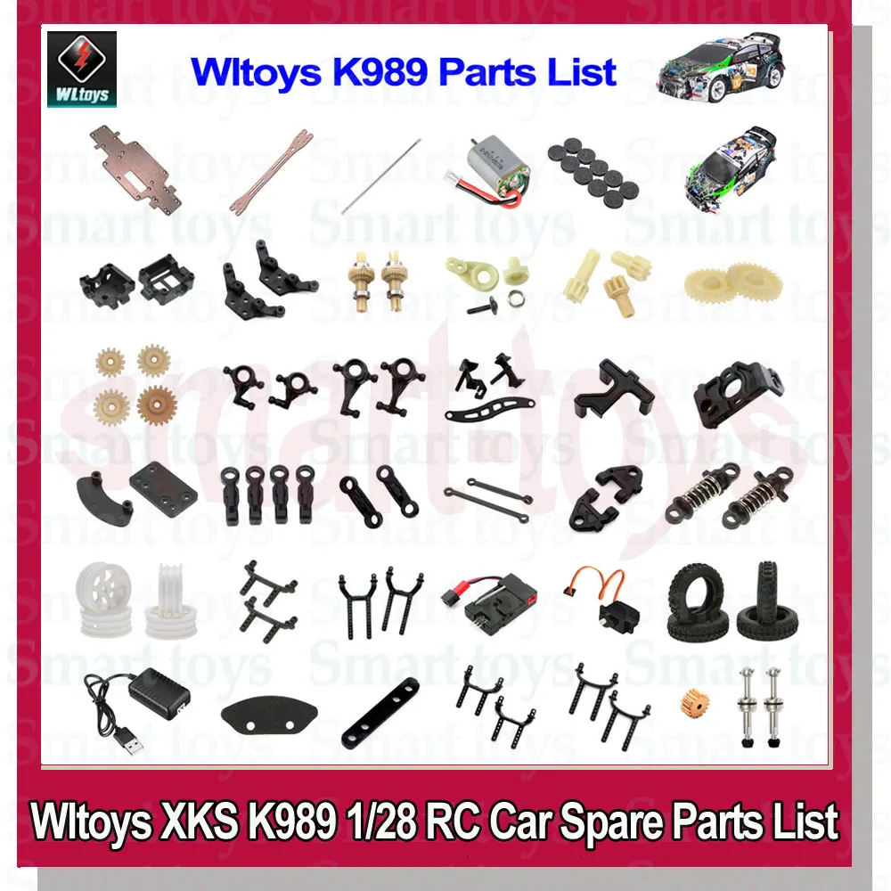 Wltoys XKS K989 1/28 RC Car Spare Parts Original Servo swing arm Pull rod Tire - £6.80 GBP+