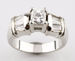 1.35 Carato Diamante Taglio Princess Platino Fidanzamento Misura Anello 5 - £3,300.66 GBP