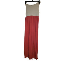 Mother Bee Sleeveless Ruched Maxi Maternity Dress Large 10-12 Watermelon... - $9.50