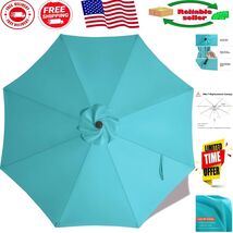 Turquoise 9ft Replacement Canopy for 8-Rib Patio Umbrella - UV Protective - $958.43 MXN