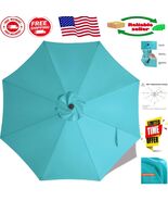 Turquoise 9ft Replacement Canopy for 8-Rib Patio Umbrella - UV Protective - $958.43 MXN